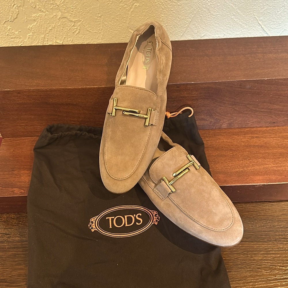 TOD’s Women’s Suede Moccasins Doppio Slip on Loafers size 40